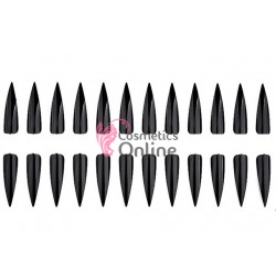 Tipsuri 24 bucati Negre Stiletto pentru decor modele unghii 4,5 cm